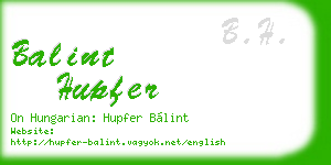 balint hupfer business card